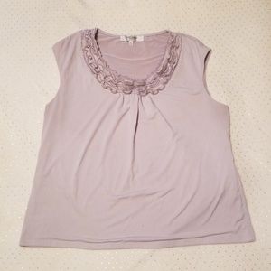 Ruffle neck sleeveless top